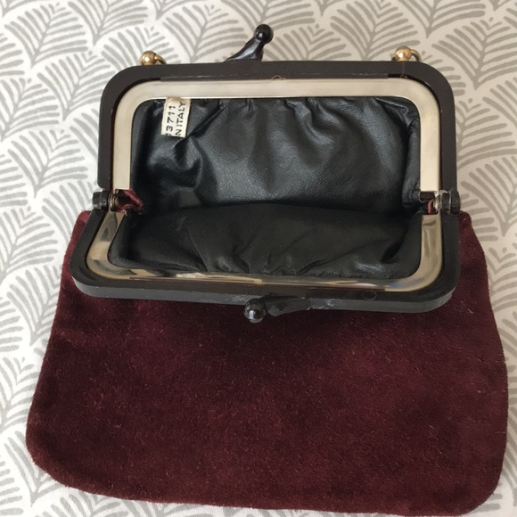 Vintage Italian 1930’s soft suede bag w/ tortoise shell plastic frame and chain - Picture 10 of 11